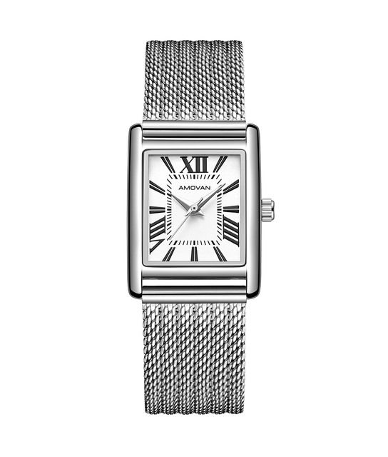 OEM/ODM Factory Ladies Luxury Analog Quartz Watch with Stainless Steel Band Square Analog Wristwatch Trendy Seiko Movement