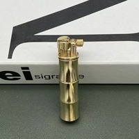 Briquet à kérosène intégré en laiton Jiaxin avec levier de levitation, mini, rétro, à glissière latérale, fait main, à vis, moderne, minimaliste, à roue