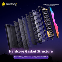 LEOBOG Hi65 65% Triple Mode Aluminium Gasket Hot Swappable Mechanical Keyboard 4000 MAh 4000 Hz untuk Gaming Kantor