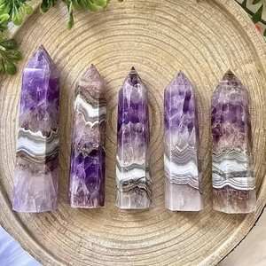 Torre de ágata amatista de alta calidad al por mayor, torre de ágata de encaje loco amatista pulida para decoración del hogar - Product Image 4