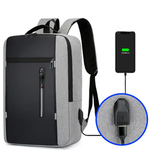 Sac à dos pour ordinateur portable 15,6 pouces personnalisable avec logo, imperméable, en tissu Oxford, pour affaires, décontracté, école, voyage, avec port USB, uni - Product Image 2
