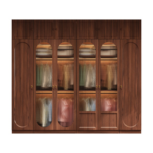 Tủ quần áo thép tối giản hiện đại với cửa kính mờ có rãnh cho phòng ngủ - Product Image 6