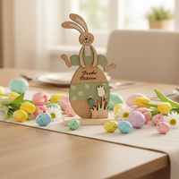 Frühlingsinspirierte Langlebige Holz-Osterdekorationen in Form von Hasen und Eiern für Innenräume und Restaurant-Tischdekoration