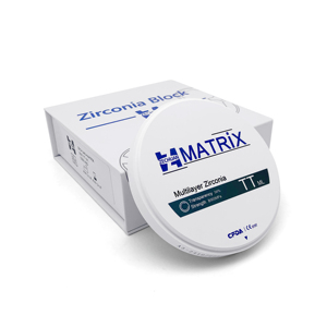บล็อกเซอร์โคเนียมย้อมสีหลายชั้นแบบ TT-ML ขนาด98*14มม. มีความโปร่งใส54% สำหรับการตัดฟันปลอม cadcam - Product Image 5