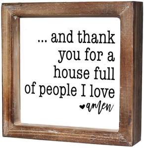 JUNJI Letrero de madera negro independiente Diseño cristiano pequeño para decoración del hogar y cocina Letrero de agradecimiento hecho <span class=keywords><strong>a</strong></span> mano - Product Image 4