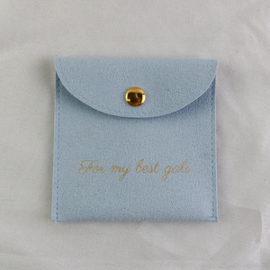 Luxury Custom Logo Printed Jewelry Bags Velvet <b>Gift</b> Jewelry Packaging Bags Microfiber Suede <b>Envelope</b> Pouch with Snaps - Product Image 3