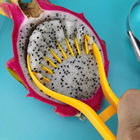 3-in-1 Fruit Snijset Multifunctionele Meloenballetjesvormer Schep Fruit Snijder Cutter voor Watermeloen Cantaloupe Dragon Fruit