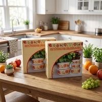 Bol en mélamine avec couvercle, pour les Fruits et les aliments au réfrigérateur, magasin personnalisé, 5 pièces