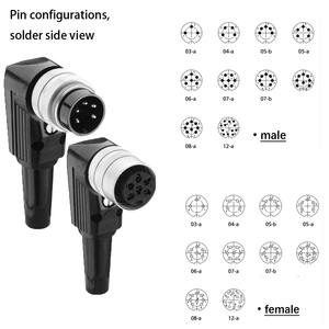 Kabel Konektor Bundar M16: 3/4/5/6/7/8/12 Kutub Versi Lurus dan Sudut, dengan Sambungan Berulir, IP40 IP67 - Product Image 3