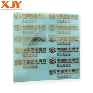 XJY Custom uv logo transfer stickers printer thin adhesive logo OEM gold silver nickel sticker metal gold foil logo label