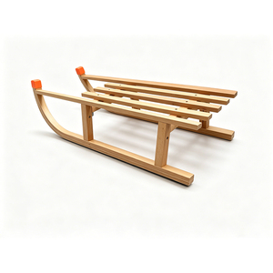 Durable Natural Wood Snow <strong>Sled</strong> Lightweight Portable Wooden <strong>Sleigh</strong> for Family Winter Outdoor Adventures &amp; Snow Games - Product Image 6