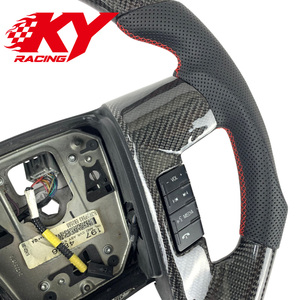 Volant de direction en cuir et fibre de carbone de style sport personnalisé pour Ford Ratpor F150 SVT F150 2009-2014 - Product Image 2