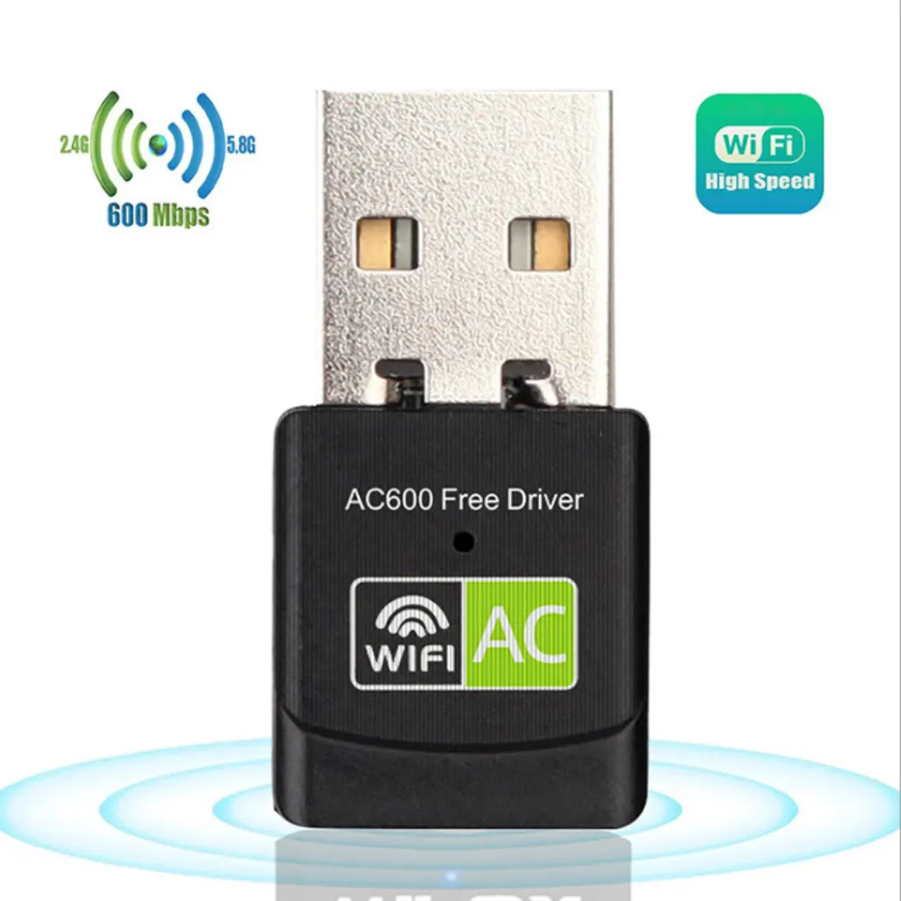 Bộ Chuyển Đổi Không Dây Usb 2.4 & 5Ghz, Kết Nối Wifi Băng Tần Kép 600 Usb IEEE802.11b/G/N RTL8811wifi, Bộ Chuyển Đổi Usb Không Dây Cho Máy Tính Để Bàn