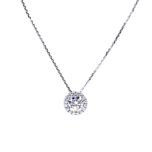TIANYU GEMS Collier pendentif solitaire personnalisé en or jaune 14/18 carats avec diamant taille brillant rond, sertissage griffe, bijoux vintage - Product Image 1