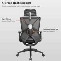 Chaise de bureau ergonomique exécutive économique avec accoudoirs multifonctionnels 3D, base en nylon noir, vérin à gaz 80 mm, siège en maille personnalisable