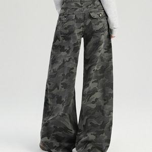 Jeans Anchos Personalizables para Mujer, Transpirables, de Mezclilla, Estilo Camuflaje, Holgados, a la Moda, Casuales, OEM Disponible - Product Image 3