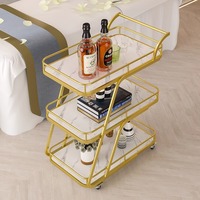 Chariot multifonctionnel commercial pour la livraison et le stockage de repas et de thé dans les banques de restaurants KTVs Bars Console Tables Solution