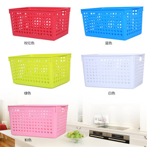 Plastic Storage <b>Basket</b> Rectangle With Handles For Neatening Storage White Color <b>Small</b> Size - Product Image 4