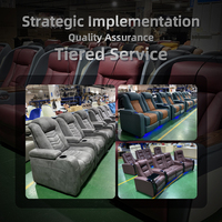 Sofá Reclinable Eléctrico de 3 Plazas de Fabricación Original, Estilo de Alta Calidad, Sofá de Cuero para Cine en Casa, Sofás Reclinables para Cine en Casa