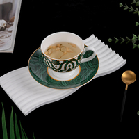 Tasse à thé/café PITO Hoeca en porcelaine fine 240 ml avec soucoupe, design européen, ensemble de tasses vertes durables pour restaurants, hôtels et grossistes