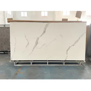 1600*3200*12mm grande statuario smaltato in porcellana lucida extra bianco grande pietra sinterizzata per la vendita