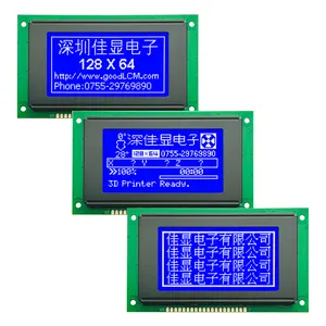 공장 제조 STN 블루 포지티브 화이트 LED 백라이트 KS0107 5/3V 전원 공급 장치 128x64 COB 그래픽 LCD 모듈 디스플레이