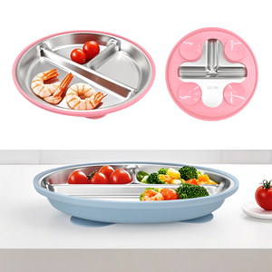 Vajilla de acero inoxidable para bebés, plato de una pieza, perfecto para comidas y refrigerios para niños pequeños - Product Image 4
