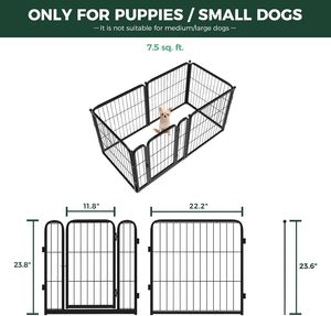 Fxw <span class=keywords><strong>homeplus</strong></span> สนามเด็กเล่นสำหรับสุนัขในร่มที่ได้รับการจดสิทธิบัตร24นิ้ว6แผงเหล็กสำหรับงานหนักของเล่นที่ปลอดภัยสำหรับลูกสุนัขตัวเล็กที่แข็งแรง - Product Image 2
