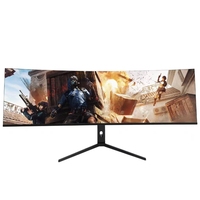 Nouvel écran de jeu IPS 49 pouces 144 Hz avec un rapport d'aspect 32:9, design incurvé sans bordure sur 3 côtés pour ordinateur de bureau et port Type-C