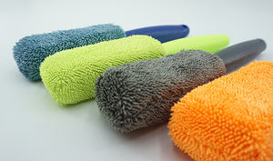 แปรงล้างยางรถยนต์ด้ามยาวไมโครไฟเบอร์ อุปกรณ์ล้างรถ ผ้าทำความสะอาดแบบ Pigtail แปรงล้างยาง แปรงล้างล้อ - Product Image 6