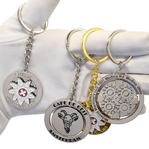 Llavero de Metal Personalizado al por Mayor con Logotipo Personalizado, Giratorio de Doble Cara, Esmaltado, Recuerdo, Logotipo Metálico 2D 3D - Product Image 1