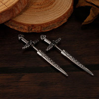 Boucles d'oreilles clous épée de luxe en acier inoxydable 316L de haute qualité, style hip-hop, vente en gros, pour femmes et hommes