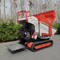 Mini brouette à benne basculante avec une capacité de 500kg Entraînement de skid Steer petit chargeur sur chenilles accessoire de godet Mini Transport de site