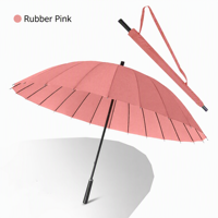 Parapluie de golf manuel 24 baleines en pongee, design romain, avec poignée en bois, baleines en fibre de verre, coupe-vent et robuste pour le voyage et le camping