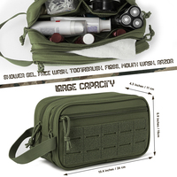 Petite trousse de toilette tactique zippée pour sac, pochettes Molle en polyester imperméable pour hommes, idéale pour le voyage, la douche et le rasage