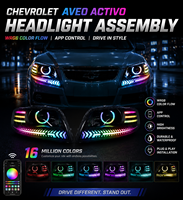 Ensemble de phares LED WRGB RGB personnalisés par l'usine VAHID, changeant de couleur, 6000LM, 12V, 5W+100W, pour Chevrolet Aveo GT Activo Emotion