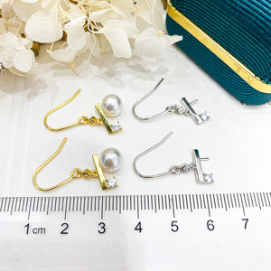 Boucles d'oreilles en argent S925 avec cristaux, accessoires en perles DIY avec perles de 7-9 mm, support vide 21604, équilibre en bois, bijoux élégants et raffinés - Product Image 4