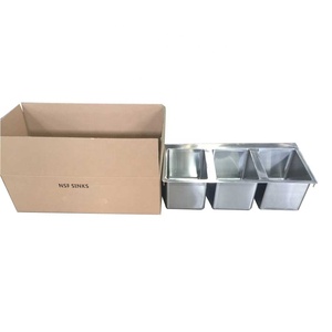 <span class=keywords><strong>Lavello</strong></span> Triplo in Acciaio Inox 304 per Uso Alimentare, <span class=keywords><strong>Lavello</strong></span> da Incasso con Scarico Centrale, <span class=keywords><strong>Lavello</strong></span> Commerciale per Cucina di Piccole <span class=keywords><strong>Dimensioni</strong></span> - Product Image 2