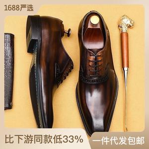 Les nouvelles chaussures en cuir véritable pour hommes, formelles et décontractées, sur mesure et de luxe, de 2025, se vendent bien. - Product Image 2
