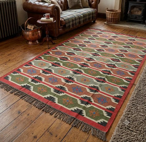 Tribal Southwestern Handmade Wool Jute Kilim <b>Runner</b> <b>Rug</b> Geometric Boho Farmhouse Carpet <b>for</b> Hallway Entryway Living Room Decor - Product Image 1
