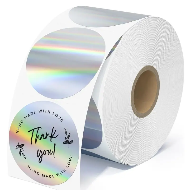 저렴한 가격 맞춤형 로고 광택 라미네이션 라운드 투명 종이 스티커 인쇄