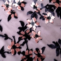 Tissu en velours tissé de haute qualité avec imprimé de petites fleurs, couleur unie, 20% Nylon80 % rayonne, pour robe