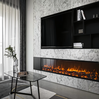 Cheminée électrique à effet de bois brûlé, vente chaude, encastrée au mur, décoration intérieure en langue française pour hôtel, utilisation TV, sans chauffage