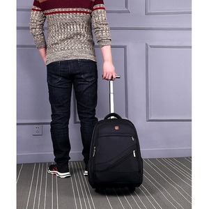 [Brand] Trolley <b>Backpack</b> <b>Large</b> Capacity Zipper Closure Detachable Strap Leisure Travel Spring 2026 Solid Color One Way Wheel - Product Image 1