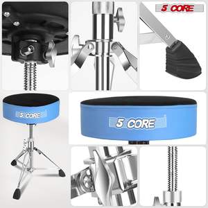 5 Core <b>Drum</b> Throne Padded Height Adjustable Seat Universal Music Chair For Adults Kids Anti Vibration - Product Image 5