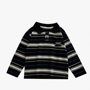 Polo rayé pour enfants style Old Money, doux pour la peau, T-shirt à manches longues pour filles, style coréen tendance, sous-vêtement de base - Product Image 2