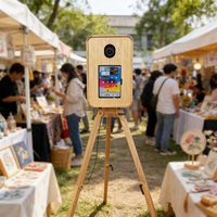 Photomaton en bois avec imprimante, compatible avec iPad et appareils photo reflex numériques, idéal pour les décorations de mariage