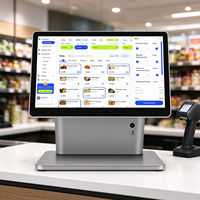 Terminal POS Layar Ganda 15.6 10.1 Inci Sentuh Kapasitif Android RK3568 CPU Kamera Monokuler Scanner USB3.0 RJ45 VGA Wi Fi 6