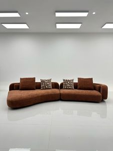 Canapé Bezier sur mesure, style américain moderne et minimaliste, modulaire et incurvé, en tissu, fabriqué à Foshan, écologique, durable et convertible - Product Image 3