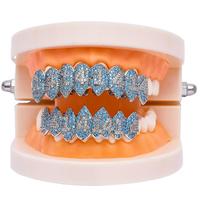 Tip Top New Design Shine Hip Pop Golden Teeth Grillz avec Rhinestone Unisex Gift